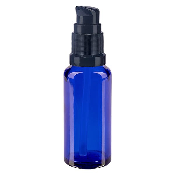 Apothekenfl- blau 30ml Pumpverschluss schwarz St