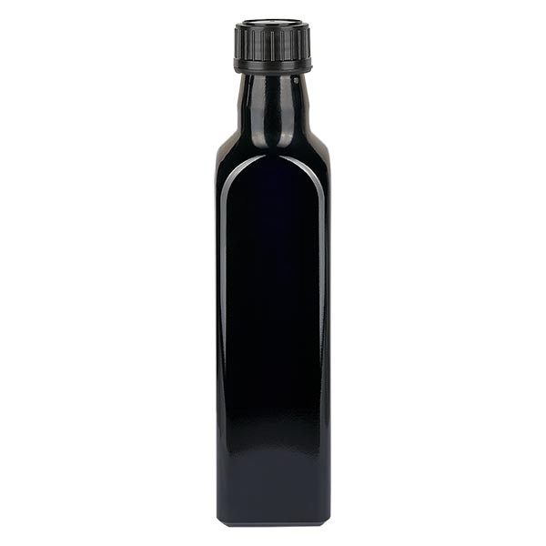 Eckige Flasche Violettglas 1000ml